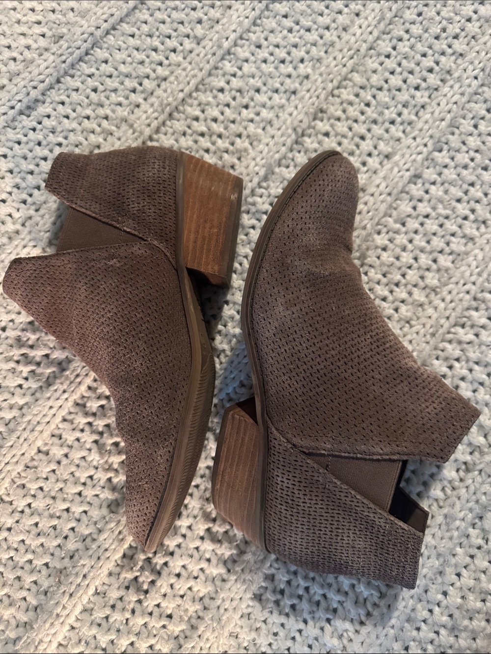 Crown Vintage Taupe Perforated Suede Ankle Booties
